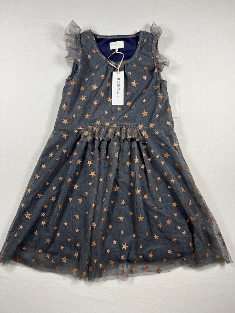BCBGirls Navy Dress with Gold Star Tulle
